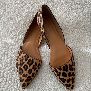 J Crew Leopard D’Orsay Flats